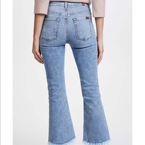 7 For All Mankind Cropped Ali Jean Scallop Raw Hem